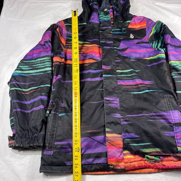 Volcom Ayers Insulated Snow Jacket Womens Small 15000mm Waterproof Multicolor - Picture 2 of 11